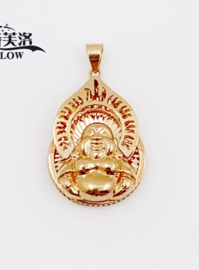 14K玫瑰金正品纯俄罗斯585紫金佛公吊坠项链时尚特惠爆款