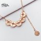 Authentic 14K rose gold Russian Au585 necklace broken ice Five Emperors coin integrated chain high-end boutique