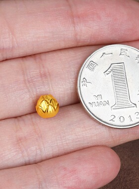 镀24k睡莲珠转运珠手链隔珠文玩手串配件路路通女沙金莲花串珠