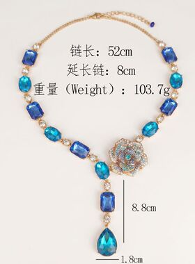 法式复古几何项链耳环项链女宫廷