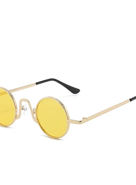 复古嘻哈太阳镜小框圆形网红街拍迷你小眼镜搞怪墨镜小太子镜