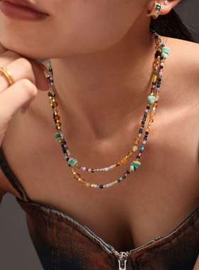 谜丽多巴胺天然石串珠切面猫眼石