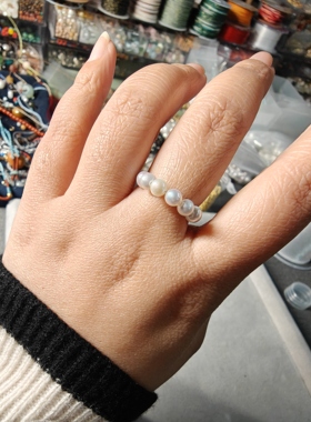 珍珠戒指，备注圈号，不然随机发