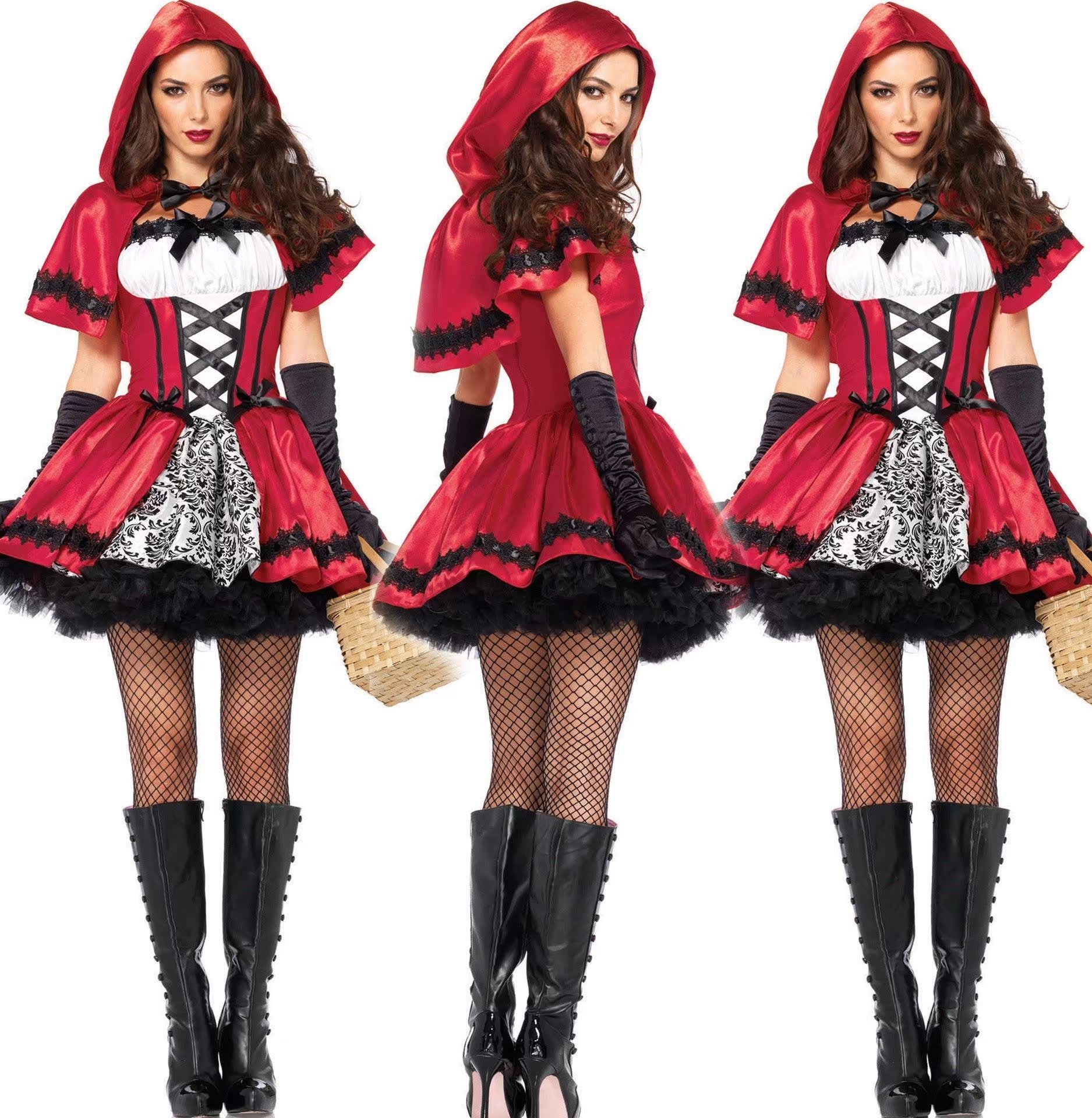 costume halloween little red riding hood ladies fancy dress-图0