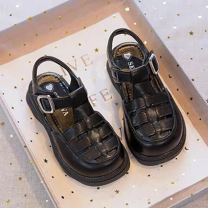 真皮女童鞋儿童公主包头凉鞋2024夏季新款宝宝软底罗马单鞋子,淘宝优惠券,粉丝福利购,淘宝优惠卷