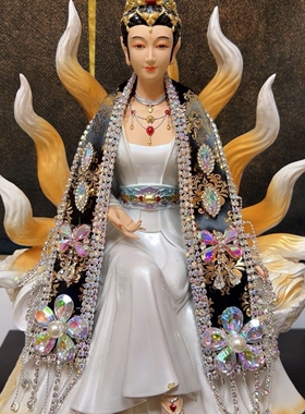 新品上市神像佛像披肩镶钻珍珠流苏多色通用款12寸16寸19寸可定做