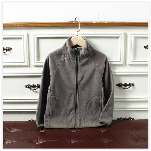 J642 童装 115-155码 欧美儿童摇粒绒拉链衫长袖外套男女童外贸 - 图0