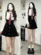 College style JK uniform set American waist thin fake fake two dresses two clothes women spring and summer long -sleeved shirt new