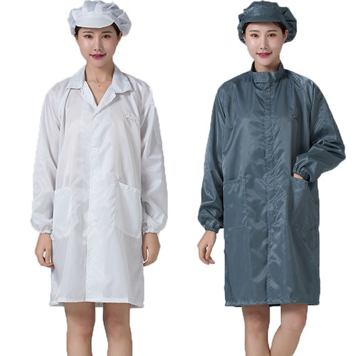 静电衣工作防尘服防护服无尘大褂长款蓝白连帽食品车间电子厂男女 - 图3