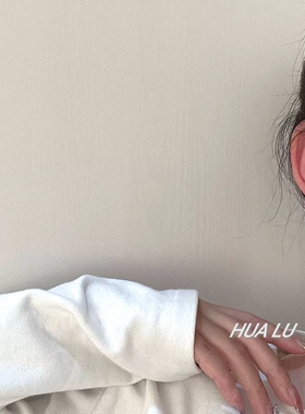 HUALU-时尚圈~透明果冻蓝色橙色耳环时髦辣妹大耳圈蚊香盘耳夹女