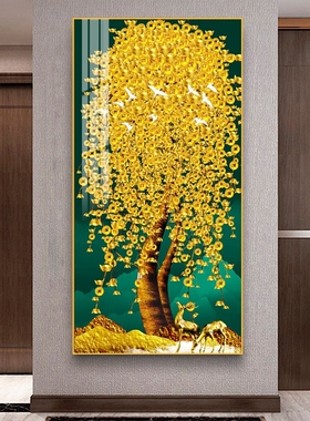 入户招财进宝装饰画玄关大气