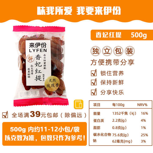 来伊份香妃红提500g葡萄干休闲零食蜜饯水果干新疆特产天然玫瑰香 - 图0