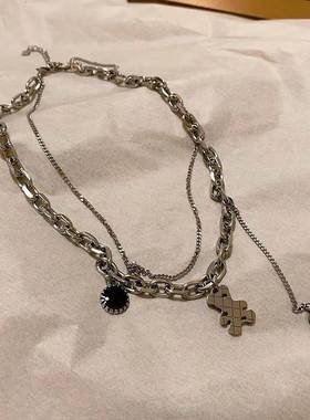 夏季配白t的项链银色女ins嘻哈酷装饰夏天酷酷的配饰潮人时尚百搭