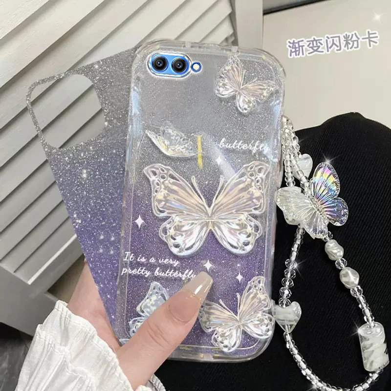 荣耀v10手机壳荣耀v9透明v40蝴蝶v20套v30全包pro防摔5潮60奢华80高档T手链30闪粉100款40新50软70女honor - 图2