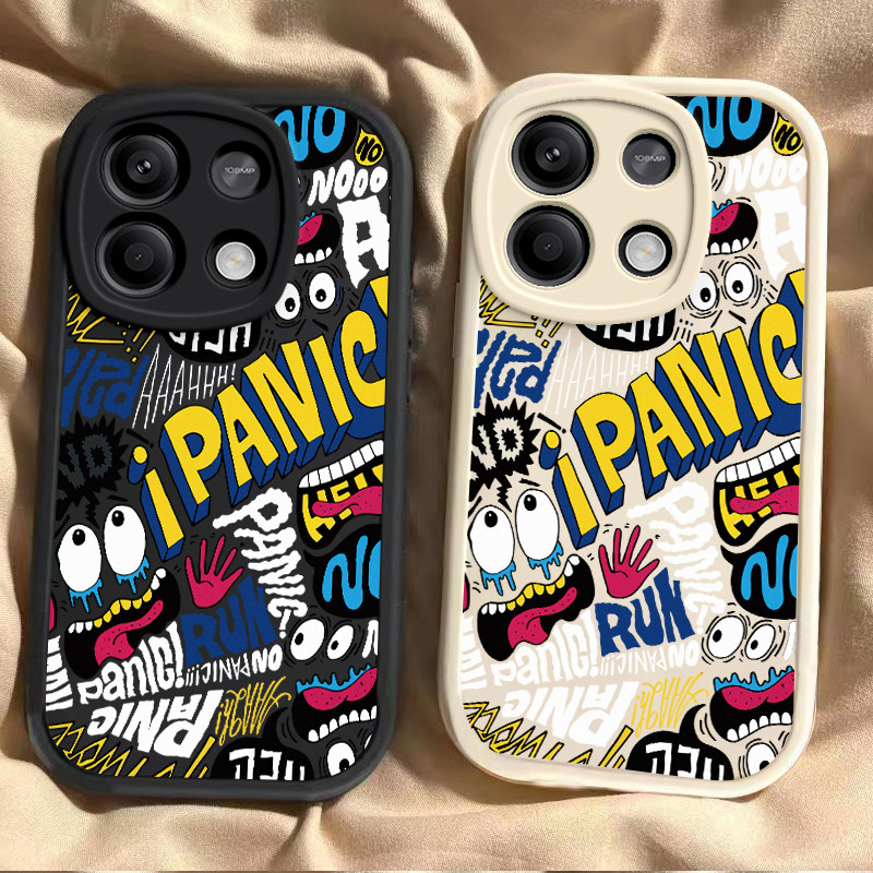 红米note13/13pro/13pro+手机壳硅胶新款透明卡通note13/13pro/13pro+可爱全包套保护套软英文表情涂鸦