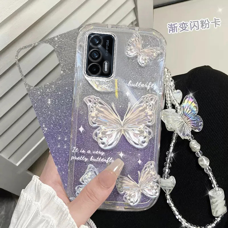 Realme真我GT手机壳Realme 10透明11蝴蝶13套pro全包12防摔neo潮2T奢华3高档5手链闪粉6款2大师探索新软女