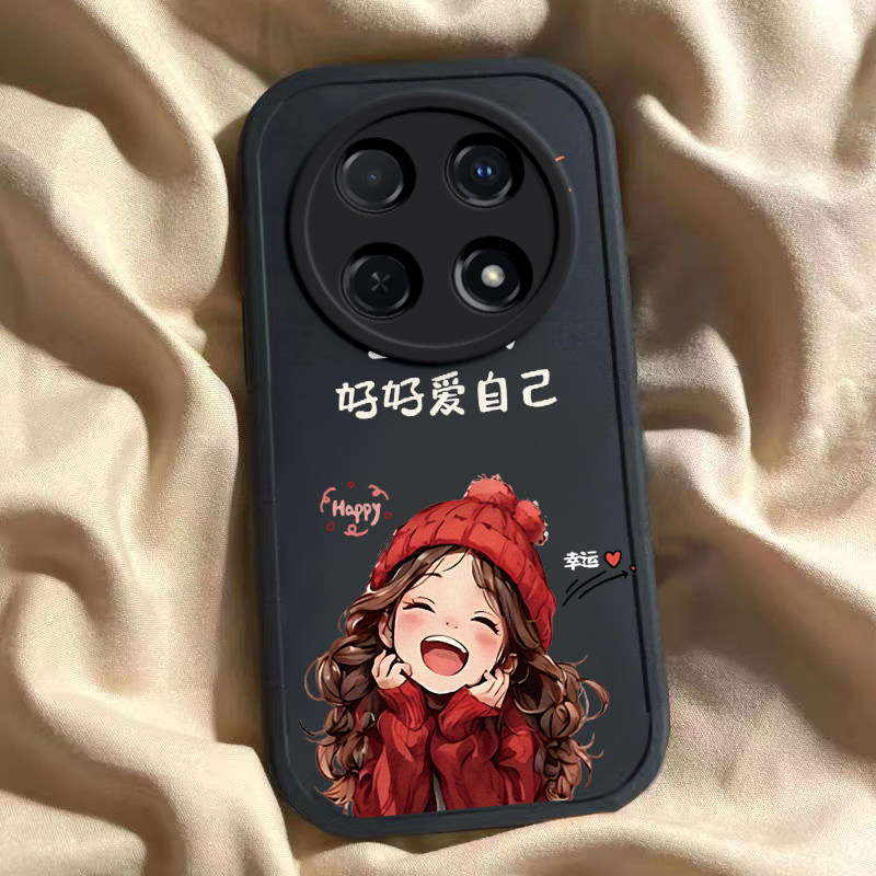 华为畅享70/70pro龙年手机壳平安喜乐硅胶可爱全包套保护套畅享70/70pro软2024新年春节红色财神高档卡通女