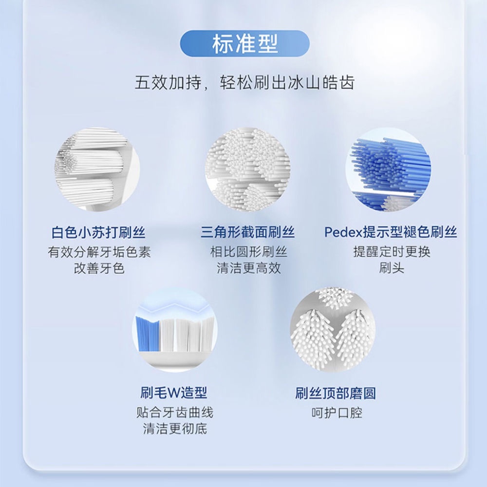 适配冰山款电动牙刷头 华为智选力博得智能声波牙刷冰山款刷头 - 图1