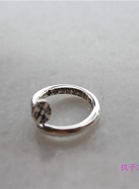 牌克罗实心戒指潮牌情侣尾戒钉子环绕十字架小众尾指925纯银对戒