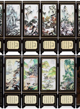 木质仿古小屏风装饰摆件特色商务出国交流礼品 武汉风光黄鹤楼