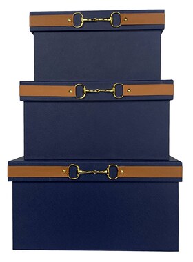 橙色样板房间装饰盒摆件软装收纳箱衣帽间皮质储物盒整理箱展示盒