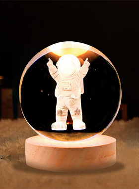 生日快乐可发光星空灯水晶球桌面小夜灯投影氛围灯装饰品摆件礼物
