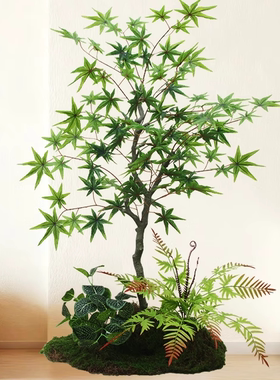 大型南天竹仿真绿植摆件室内装饰