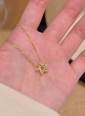 立体星星项链轻奢小众高级感简约风锁骨链精致优雅感百搭日常项链