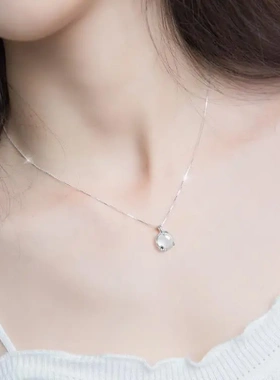 白玉髓梅花项链女小众设计in轻奢冷淡风简约锁骨链网红吊坠锁骨链