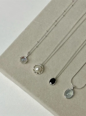 日常百搭S925纯银海蓝宝蝴蝶项链女不掉色小众高级感轻奢锁骨链新