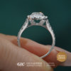 PT950 platinum diamond ring women's icon circumference 1 carat diamond ring fashionable simple artificially cultivated diamond