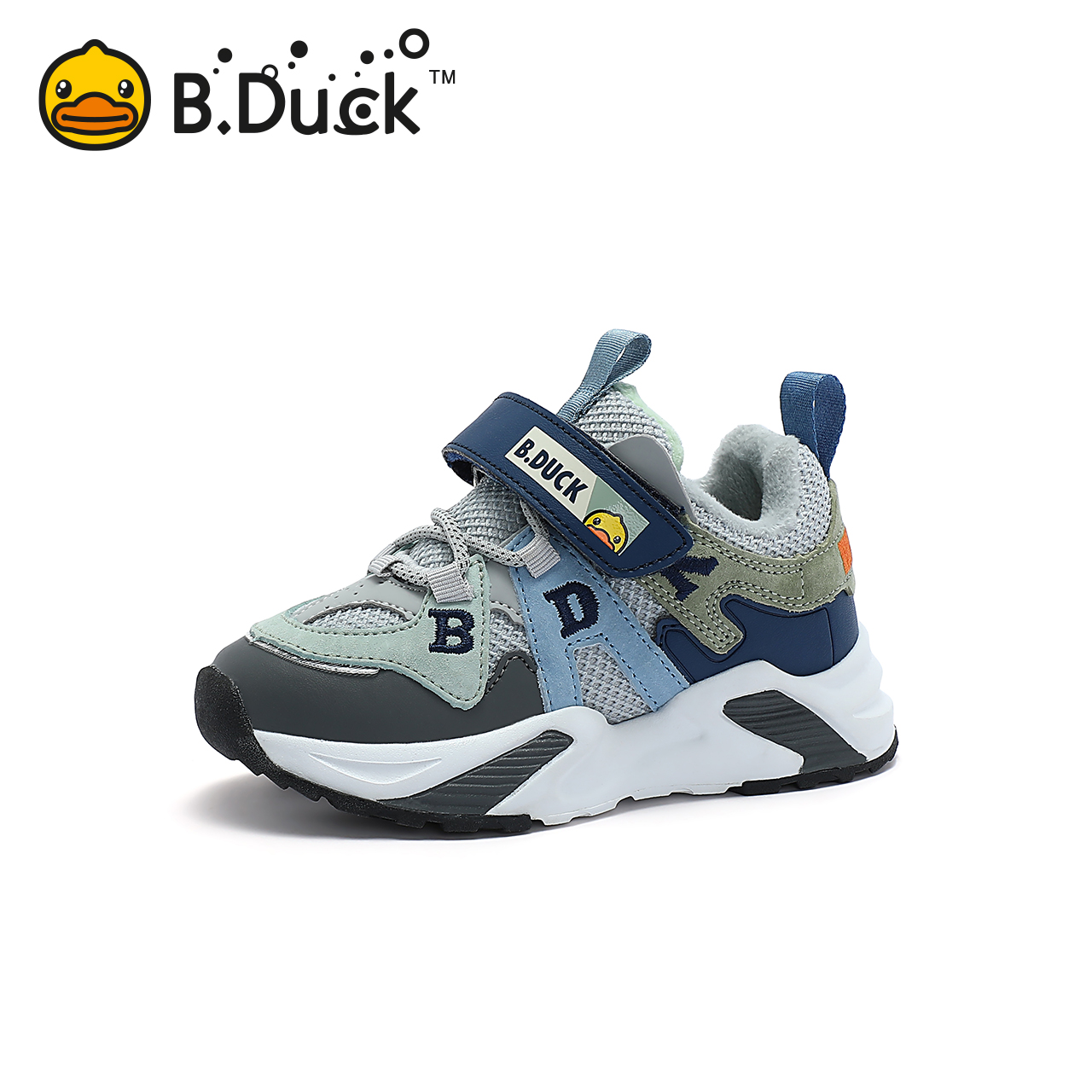 B.Duck小黄鸭童鞋男童运动鞋二棉冬季新款儿童鞋子男孩棉鞋加绒潮