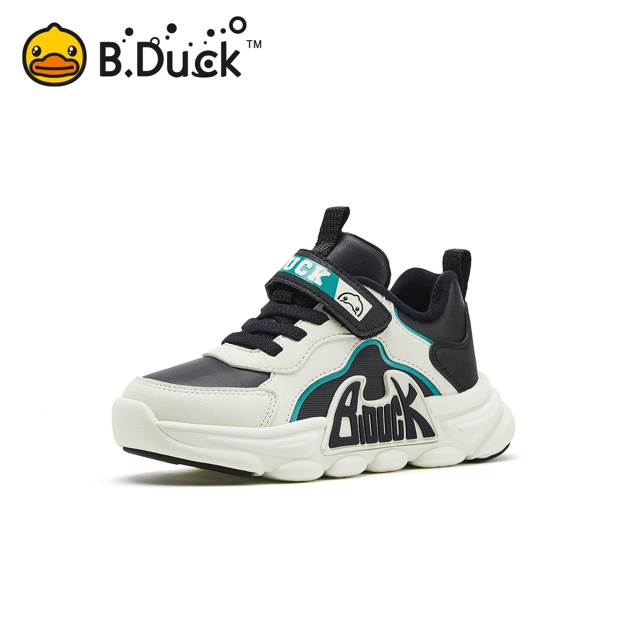B.Duck小黄鸭童鞋男童运动鞋2025秋冬软底防滑加绒保暖儿童棉鞋潮 - 图0