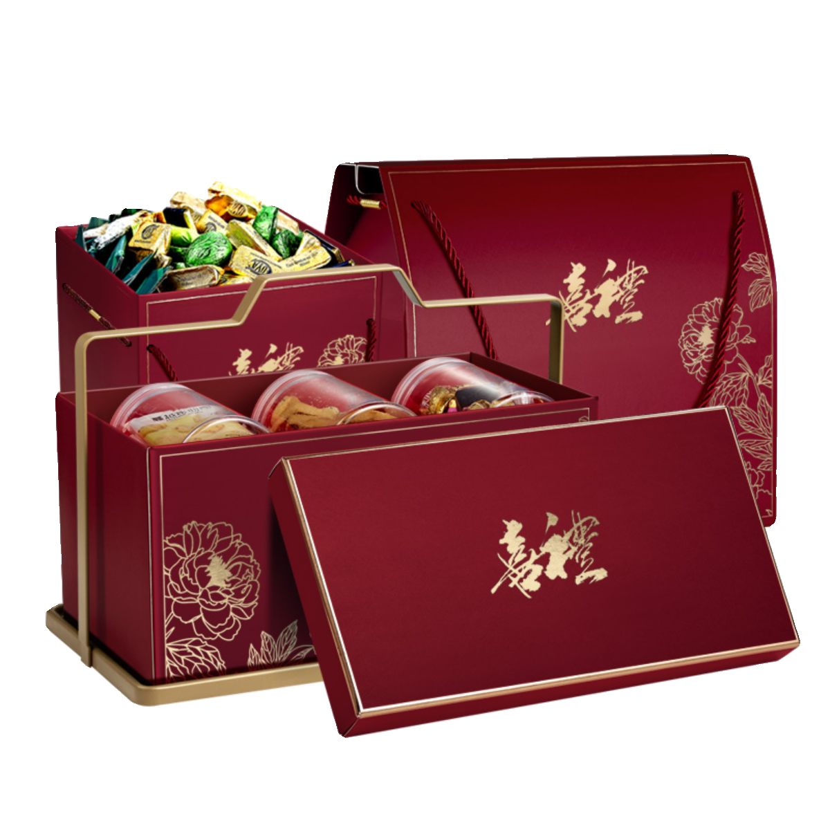 喜礼红色礼盒大吉大利礼品盒龙年货特产包装高档干货盒子通用干果 - 图3