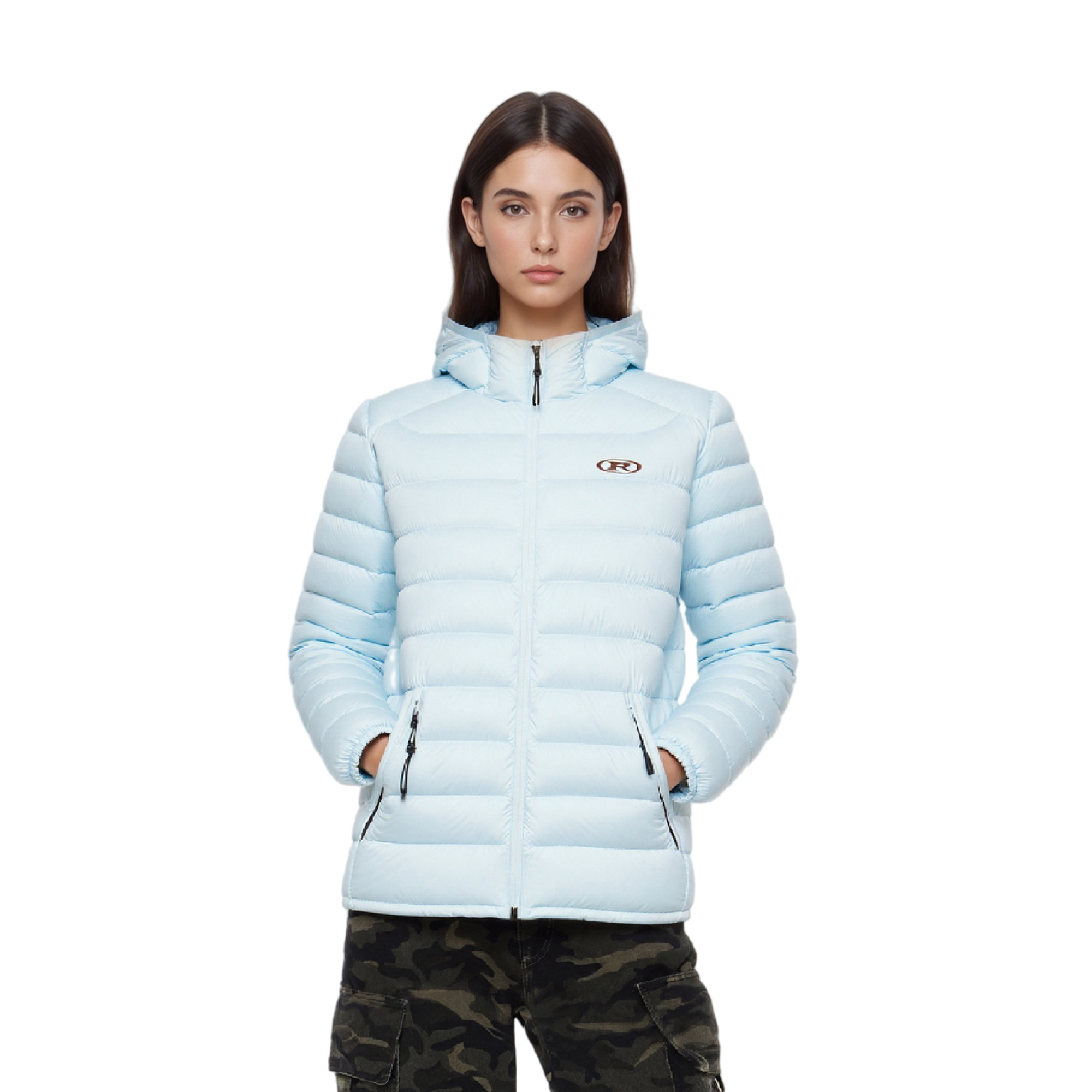 RASP美式风潮流90白鸭绒轻量连帽排骨羽绒服轻薄内胆外套男女上衣