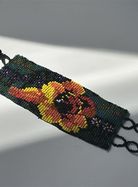 复古中国风重工小米珠串珠~花开富贵 ~珠编织手链