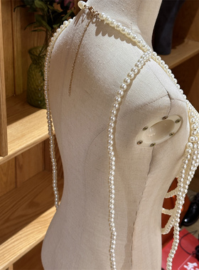 奢华身体链重工珍珠身体链