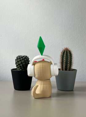 模拟人生Sims Cat摇头耳机猫桌面萌宠搞笑摆件装饰品摆件礼物