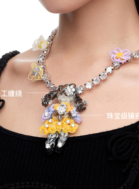 YVMIN尤目x SHUSHUTONG 橡皮筋女孩宝石项链生日礼物新品