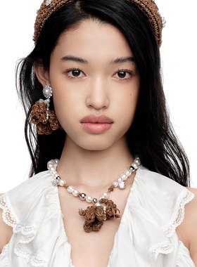 YVMIN尤目x SHUSHUTONG 橡皮筋小狗珍珠项链女款锁骨链毛衣链礼物