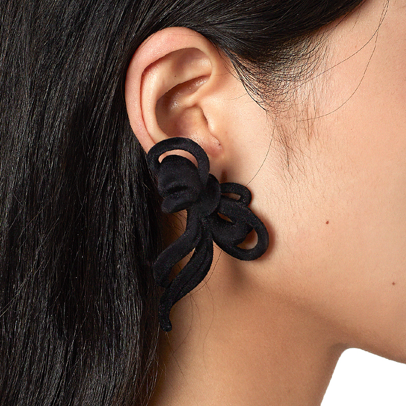 YVMIN尤目x SHUSHUTONG 经典款蝴蝶结丝绒耳环耳夹生日礼物 - 图3