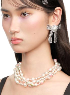 YVMIN尤目 x SHUSHUTONG 彩绘珍珠多层项链设计师新年生日礼物