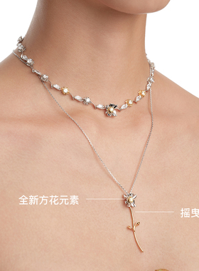 YVMIN尤目珍珠链方花枝叶项链