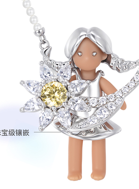 YVMIN尤目 女孩向日葵珍珠项链女设计师首饰生日礼物女生新品