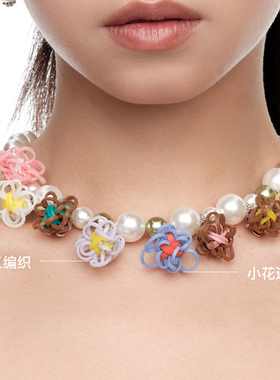 YVMIN尤目橡皮筋花珍珠项链