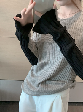 2025年新款修身设计感显瘦打底针织衫内搭长袖上衣t恤女百搭秋季