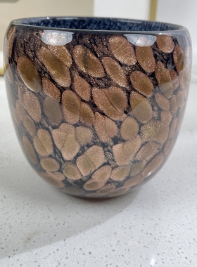 玲珑行中古琉璃上海桌面金星花器