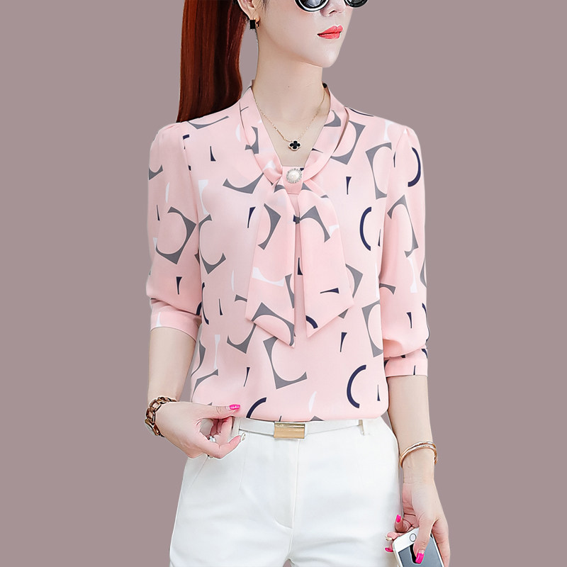 雪纺女士2023年新款漂亮洋气衬衫 曲菲娅衬衫