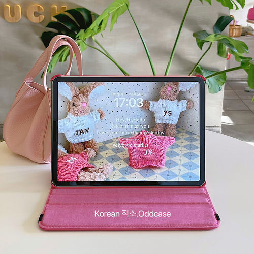 odd「疯狂心动」女团玫粉色 韩系ipad保护套pro11/10.9寸翻盖/旋转书本式air6/10代/10.2/pro13寸皮套壳mini6 - 图0