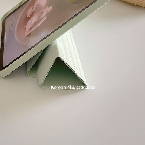 odd 「旋转/横竖屏 吸屏不掉 」豆沙绿ins舒服色系ipad平板壳pro11/10.9寸三折硬壳air13/6代10.2/5/12.9磁吸 - 图2